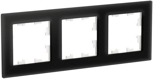 Рамка универсальная Systeme Electric AtlasDesign Nature 3-м. стекло черный картинка